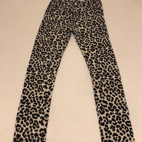 black and cream Cheetah print leggings size 10-12 - Picture 1 of 1